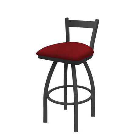 HOLLAND BAR STOOL CO 30" Low Back Swivel Bar Stool, Pewter Finish, Graph Ruby Seat 82130PW016